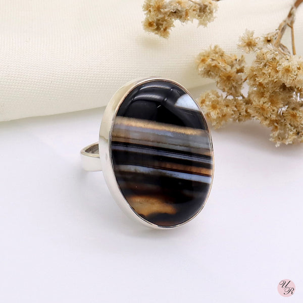 Banded Agate Ring (Adj.)