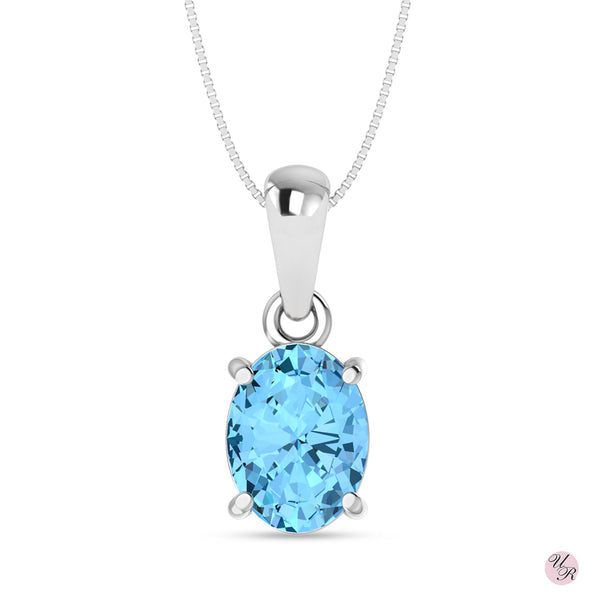 Blue Topaz Pendant Without Chain (Sp)