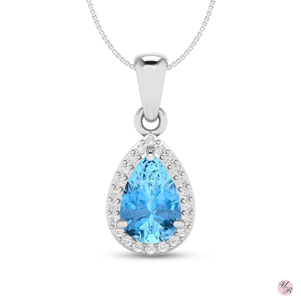 Blue Topaz Pendant Without Chain (Sp)