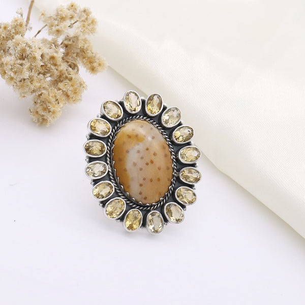 Palm Wood, Citrine Ring (Adj.)