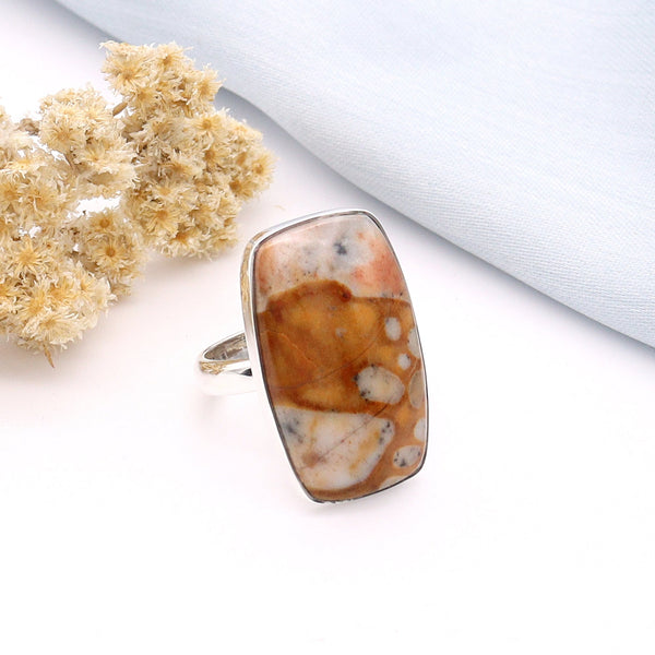 Deer Fawn Jasper Ring (Adj.)