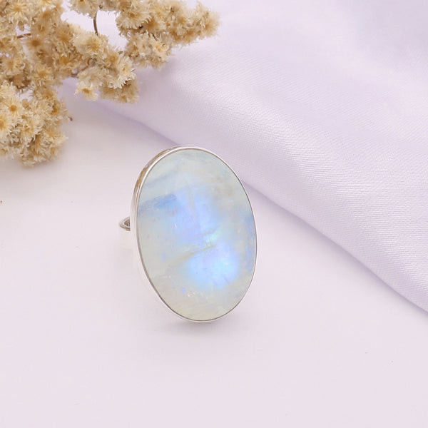 Rainbow Moonstone Ring