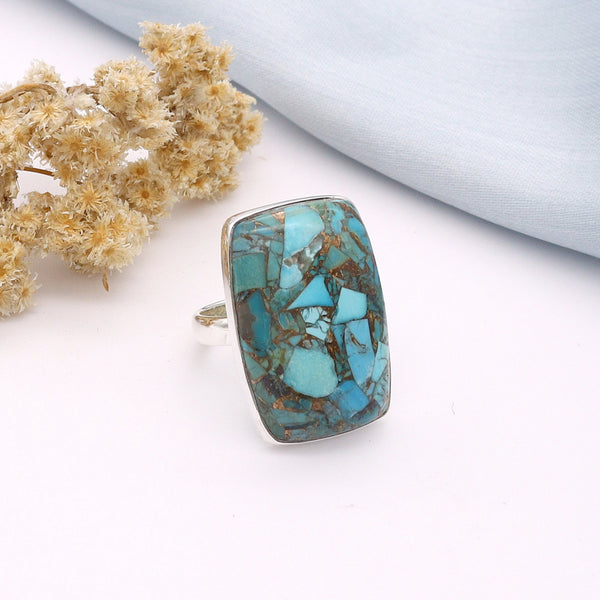 Blue Copper Turquoise Ring