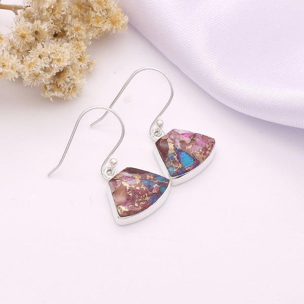 Pink Copper Turquoise Earring