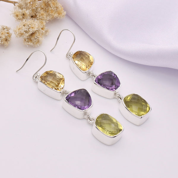 Multi Gem Stone Earring