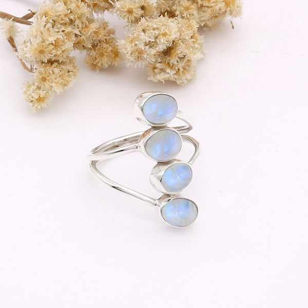 Rainbow Moonstone Ring