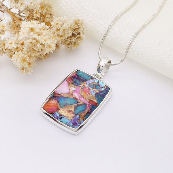 Pink Copper Turquoise Pendant