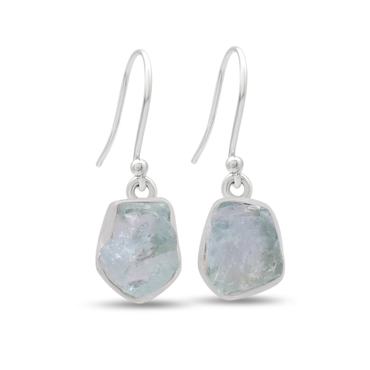 Aquamarine Rough Earring