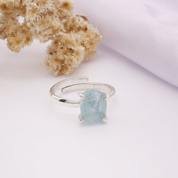 Aquamarine Rough Ring