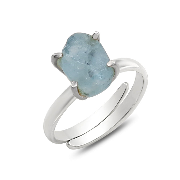 Aquamarine Rough Ring