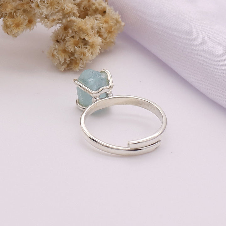 Aquamarine Rough Ring