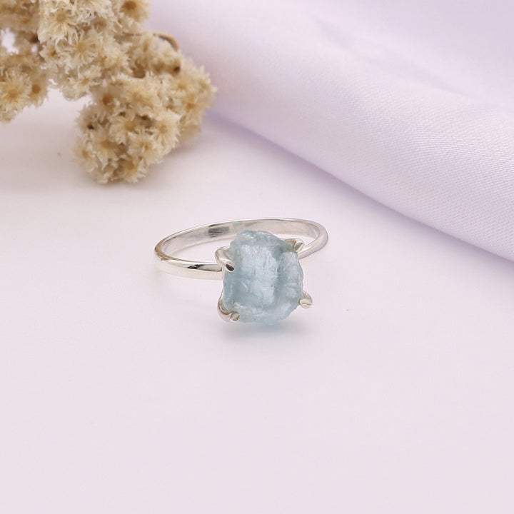 Aquamarine Rough Ring