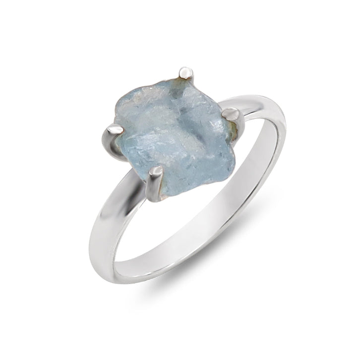 Aquamarine Rough Ring