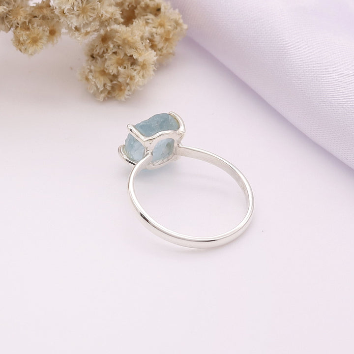 Aquamarine Rough Ring