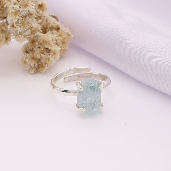 Aquamarine Rough Ring