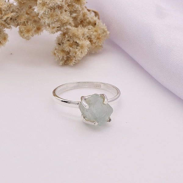 Aquamarine Rough Ring