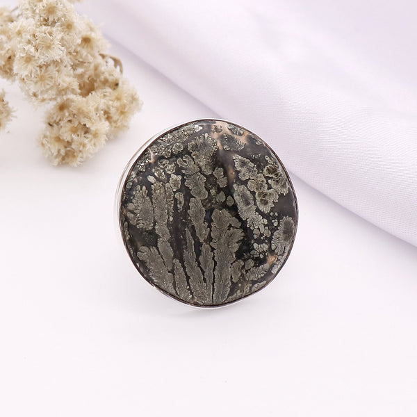 Leaf Pyrite Ring