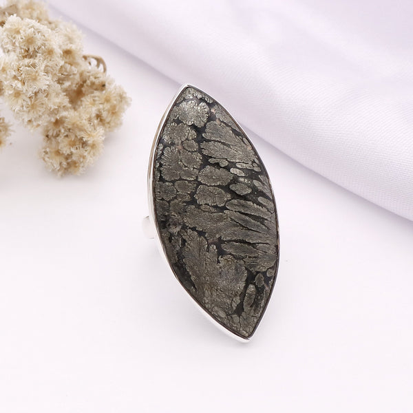 Leaf Pyrite Ring