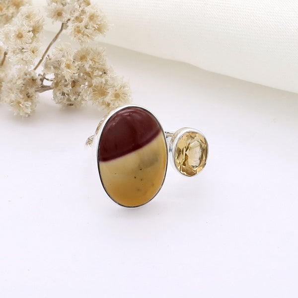 Mookaite, Citrine Ring (Adj.)