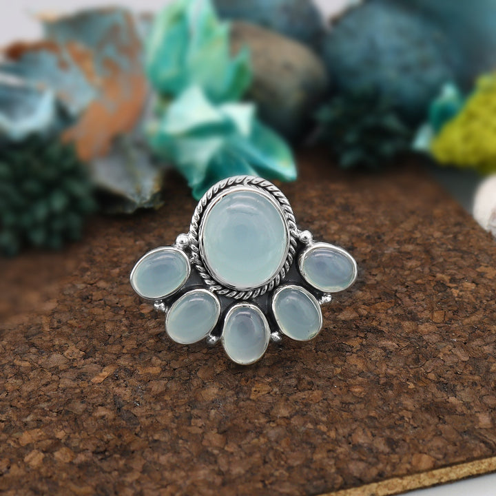 Aqua Chalcedony Ring 