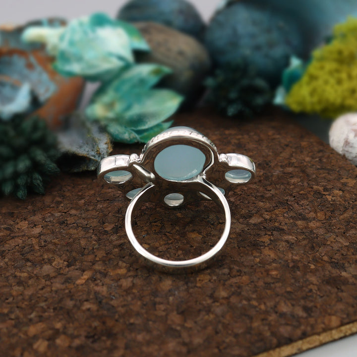 Aqua Chalcedony Ring 